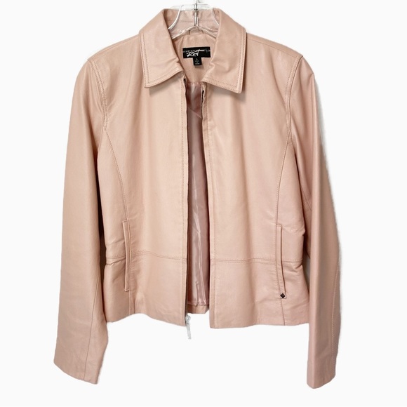 Black Rivet Jackets & Blazers - Vintage Black Rivet Real Leather Jacket Blush Pink Size Small